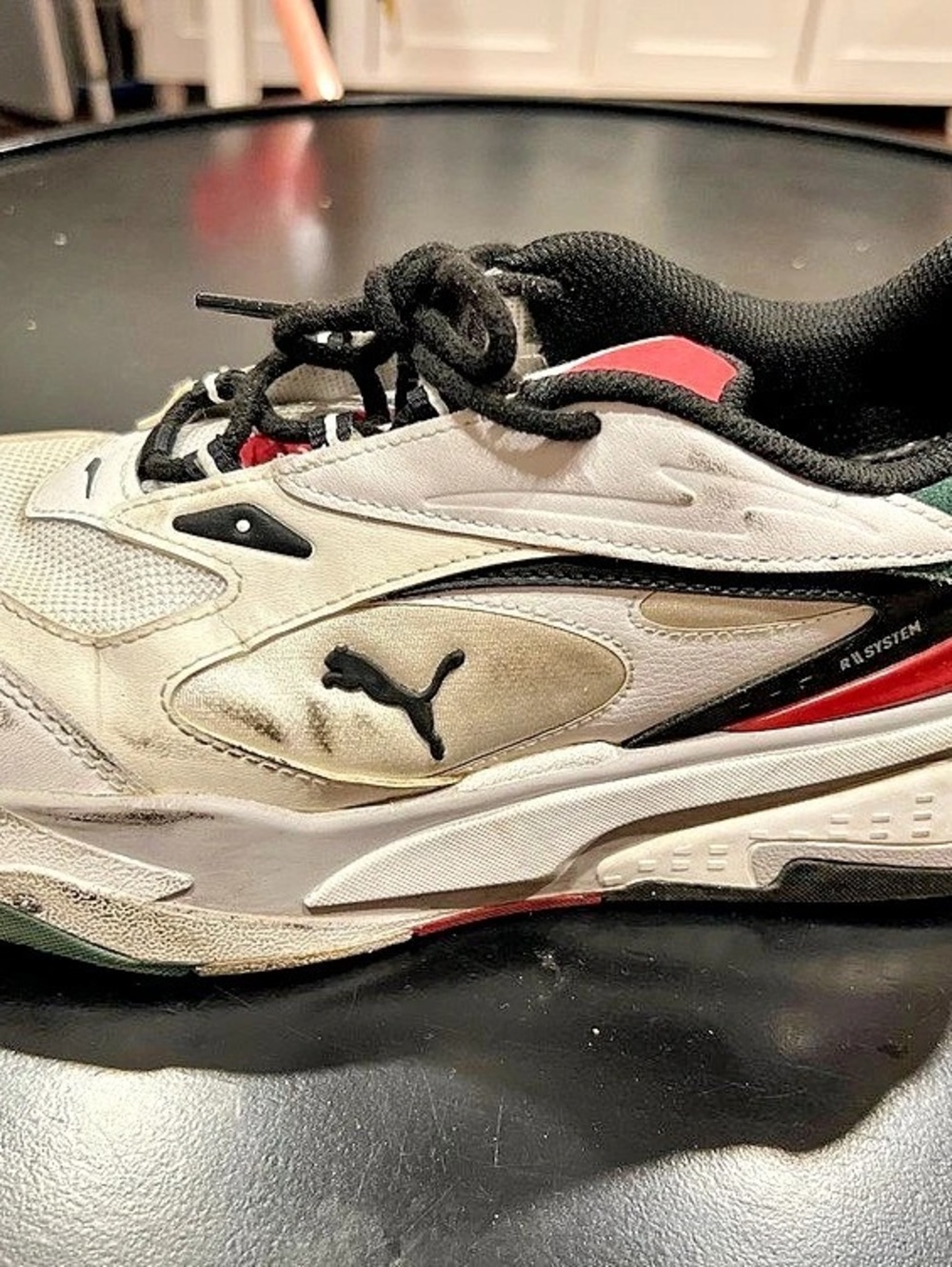 Puma RS-Fast Mix (White/Black/High Risk Red/Green) Men's White & Red Athletic